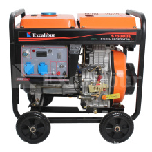 New model 5KVA 6KVA 5KW  open three phase 186f single cylinder diesel generator with four wheels